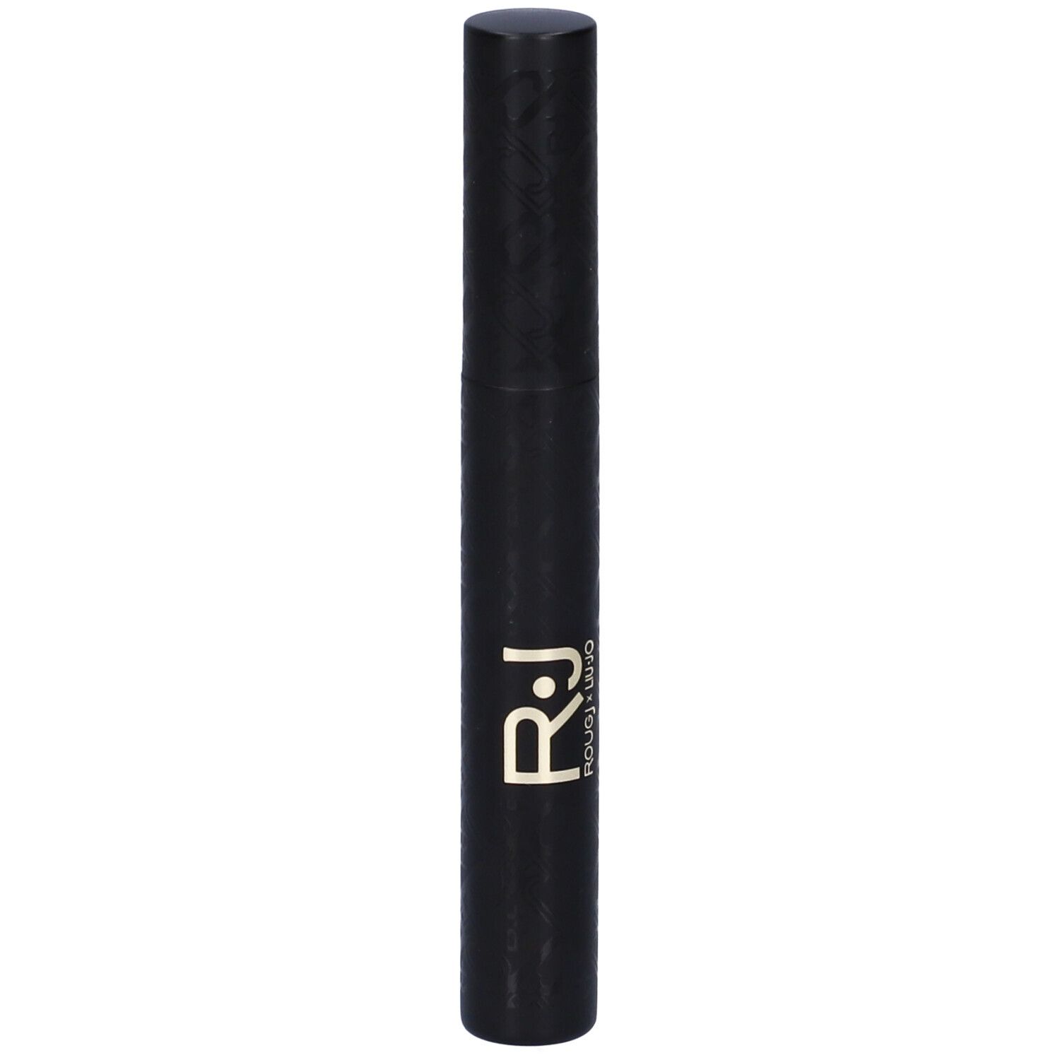Mascara nero con logo dorato R.J. Rougj + Liu Jo. Forma cilindrica con tappo nero.