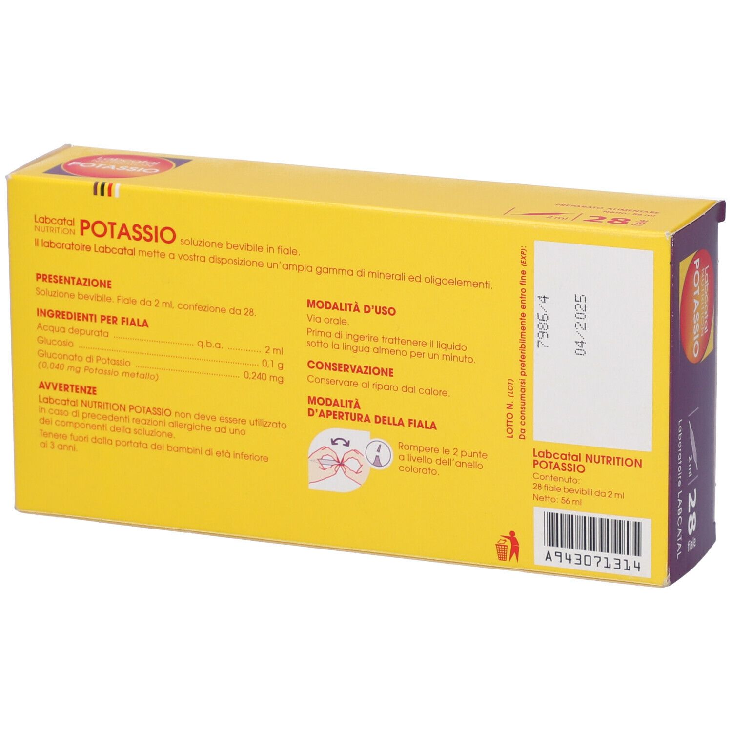 Labcatal Nutrition Potassio 28 Fiale Da 2 Ml