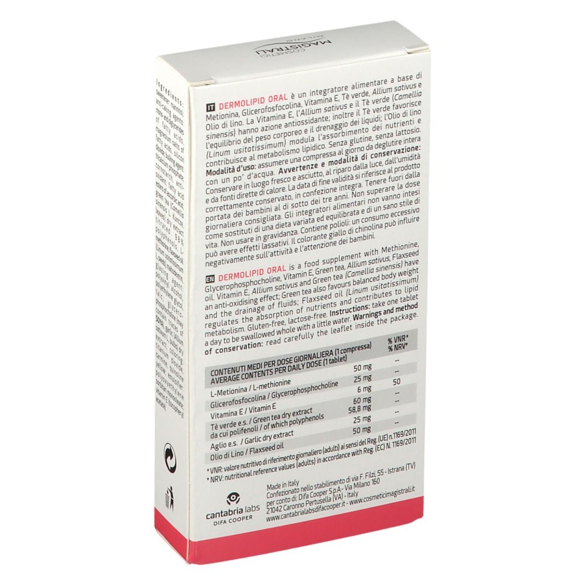 Cosmetici Magistrali Dermolipid Oral Compresse 36 g