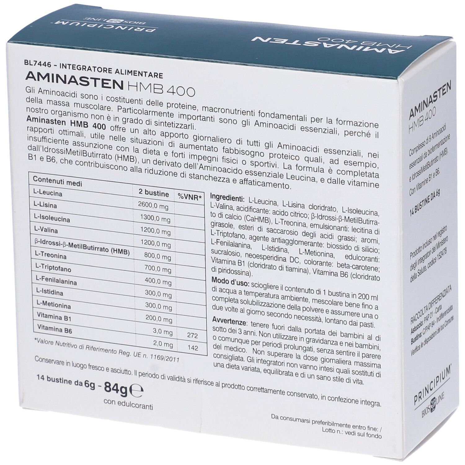 BiosLine Aminasten HMB400 Bustine