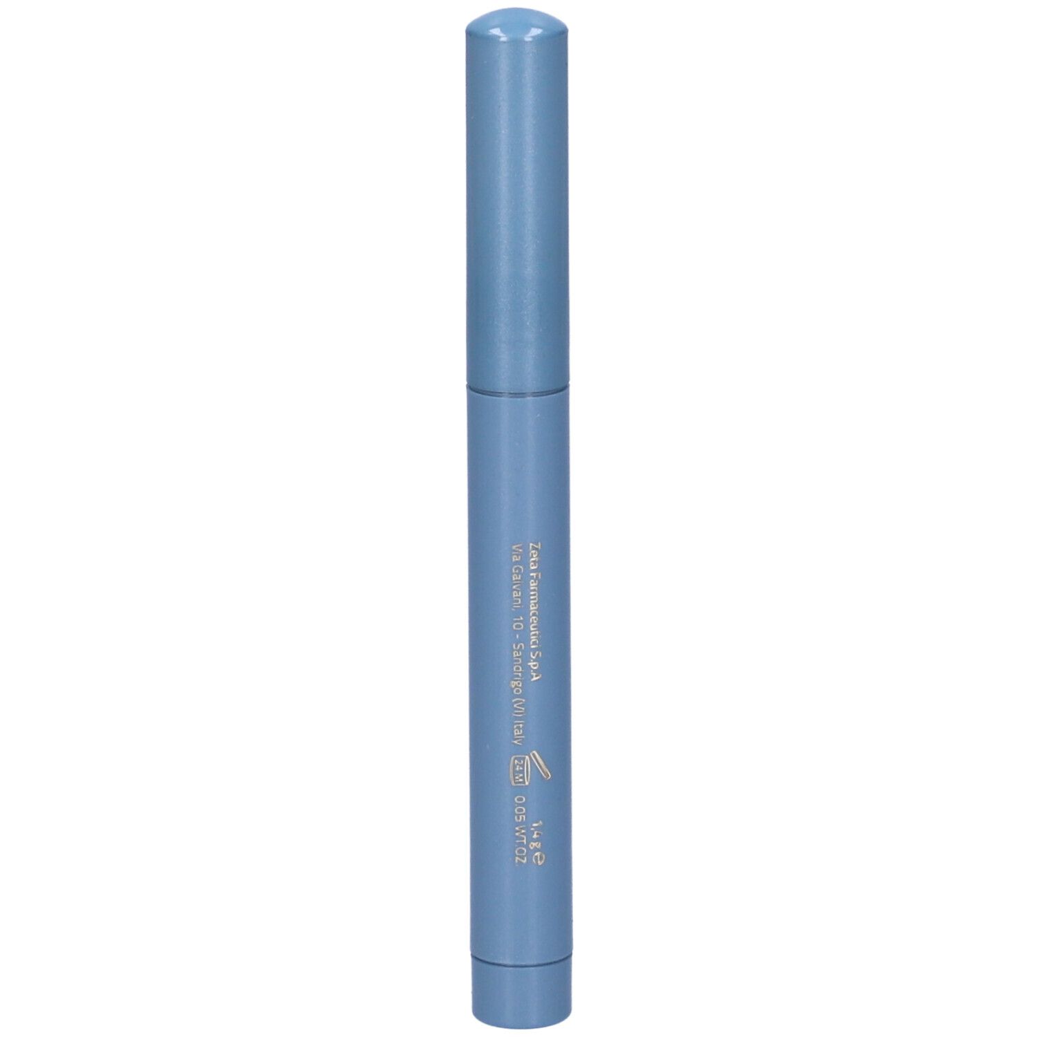 Matita cosmetica cilindrica azzurra. Scritta: EuPhidra, MATITONE OCCHI WATERPROOF.