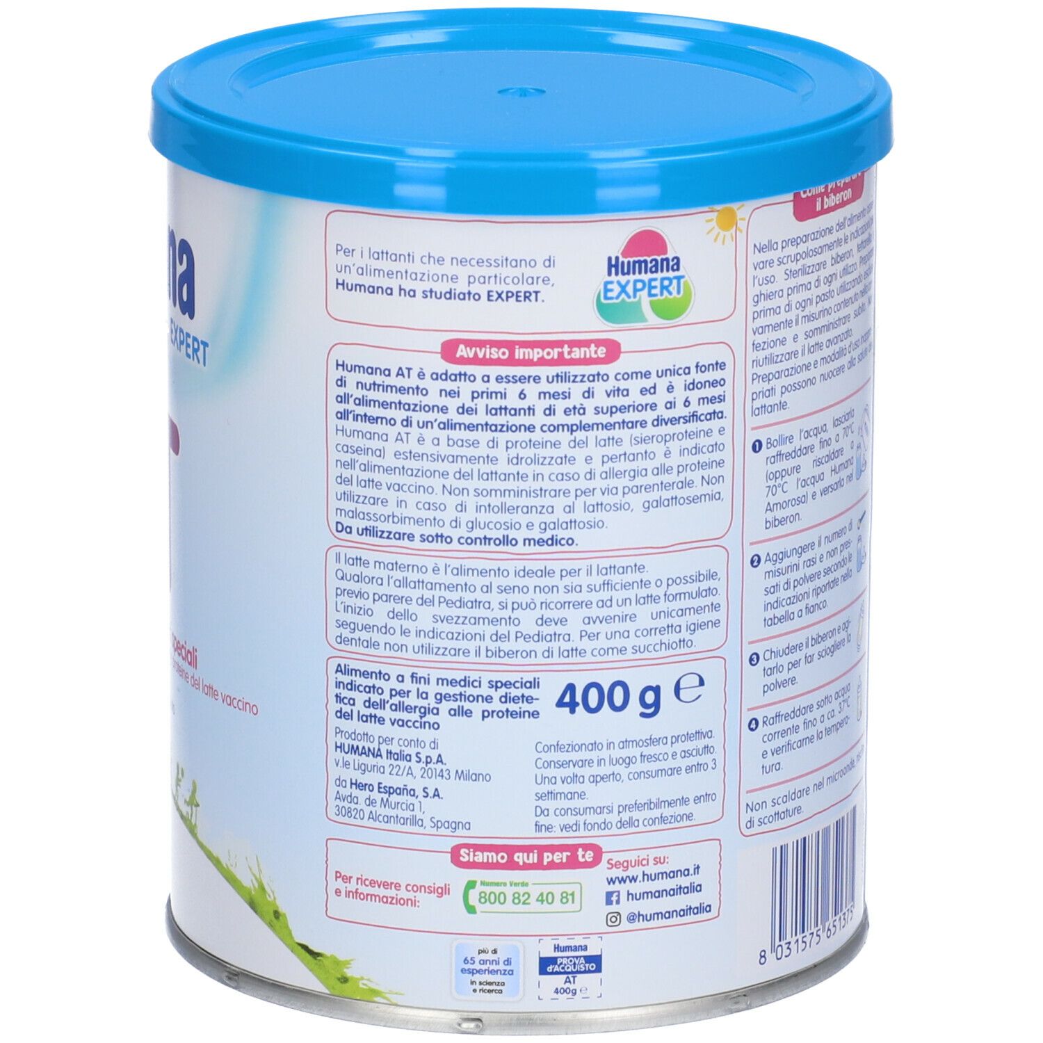 Humana anticolica expert 700 g mp – Alimento per lattanti a fini medici  speciali