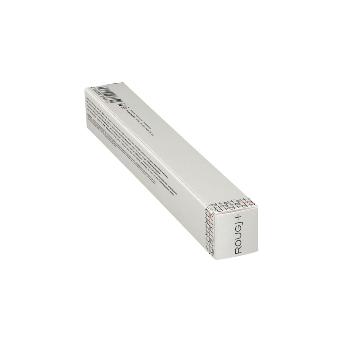 Confezione bianca allungata in diagonale. Testo: Informazioni sul prodotto, ingredienti. Sigillo laterale.