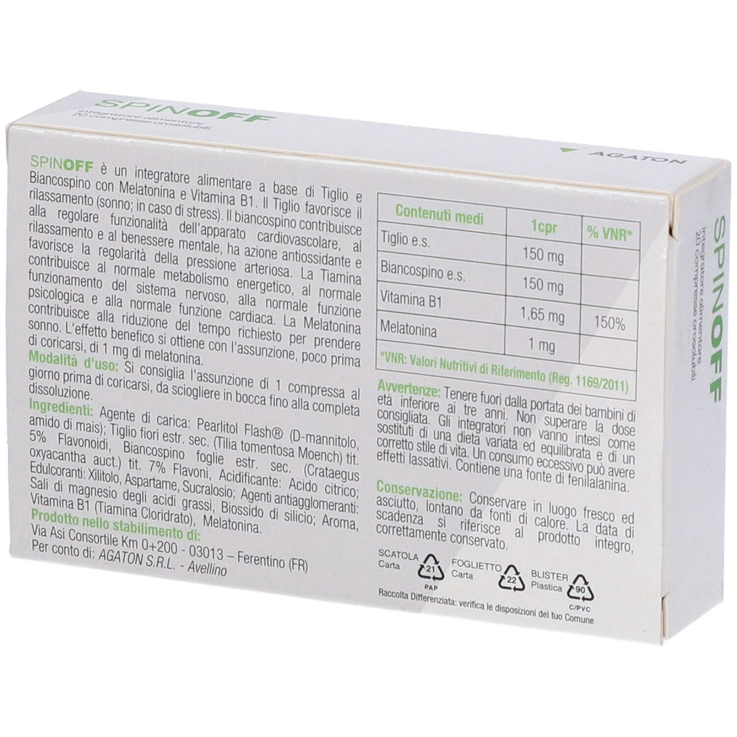 Agaton Spinoff Compresse Orosolubili