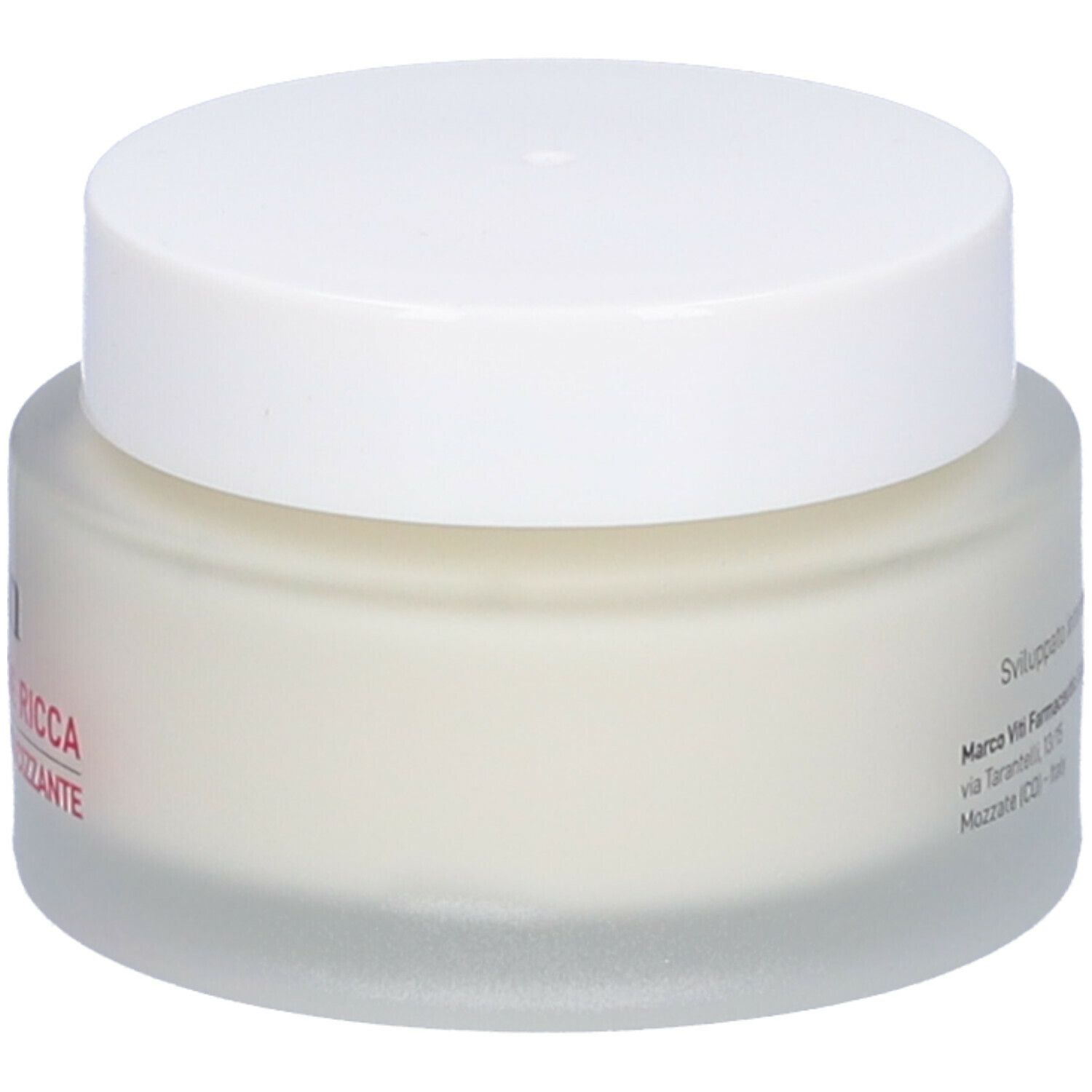Vaso di crema con coperchio bianco. Scritta: Dr. Viti, Argan, 40 ml. Prodotto in Italia.