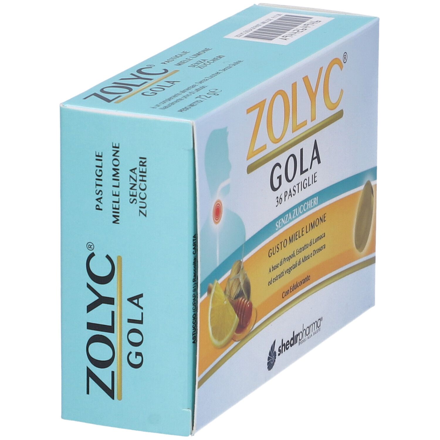 Zolyc Gola Miele/Limone Senza Zuccheri 36 Pastiglie