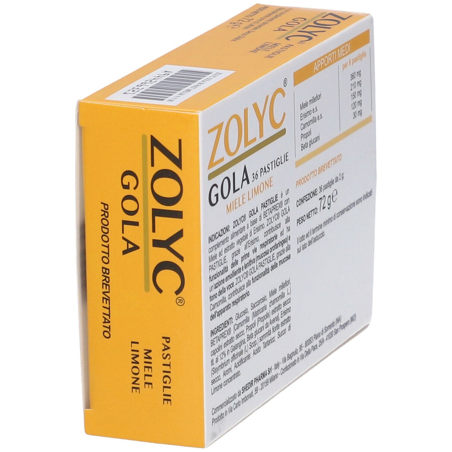 Zolyc Gola Miele/Limone 36 Pastiglie