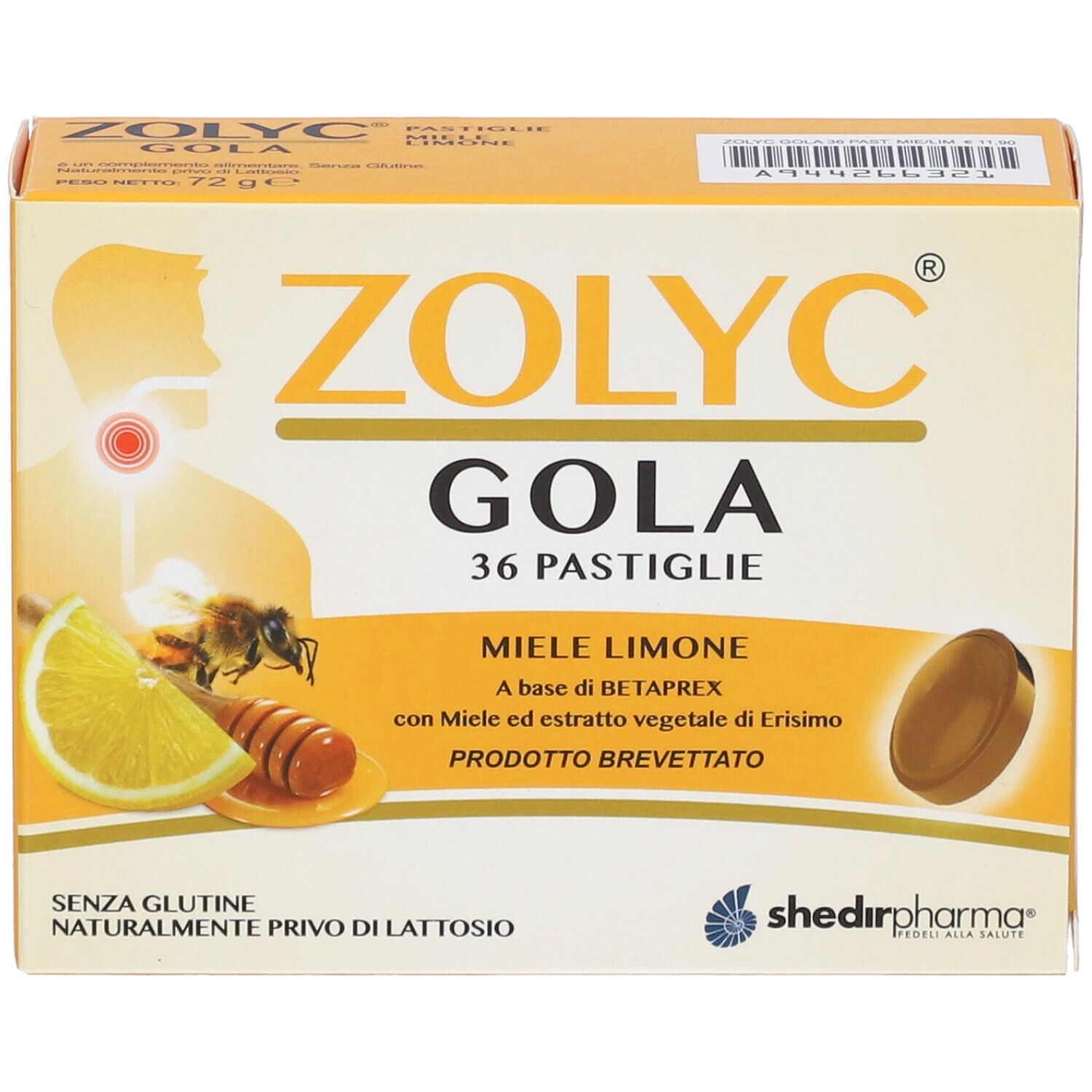 Zolyc Gola Miele/Limone 36 Pastiglie