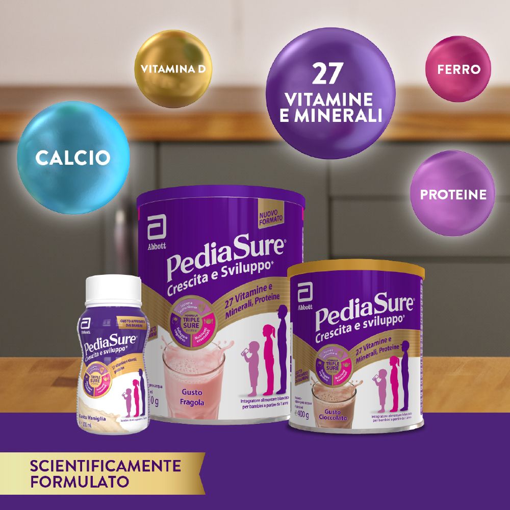 Pediasure Crescita&Sviluppo Integratore Bambini polvere Cioccolato