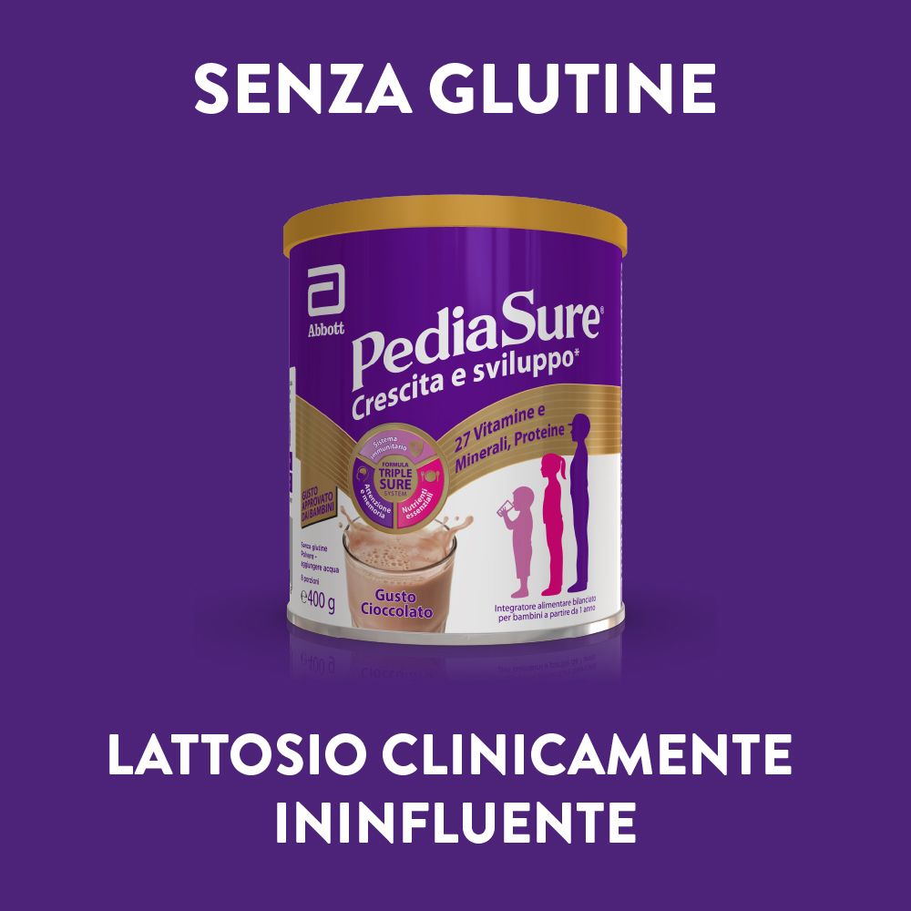 Pediasure Crescita&Sviluppo Integratore Bambini polvere Cioccolato