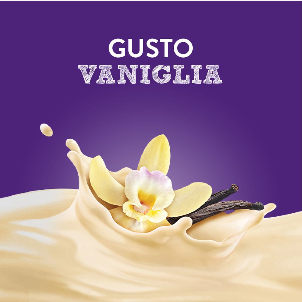 PediaSure gusto vaniglia: fiore di vaniglia e bacche in uno spruzzo cremoso.