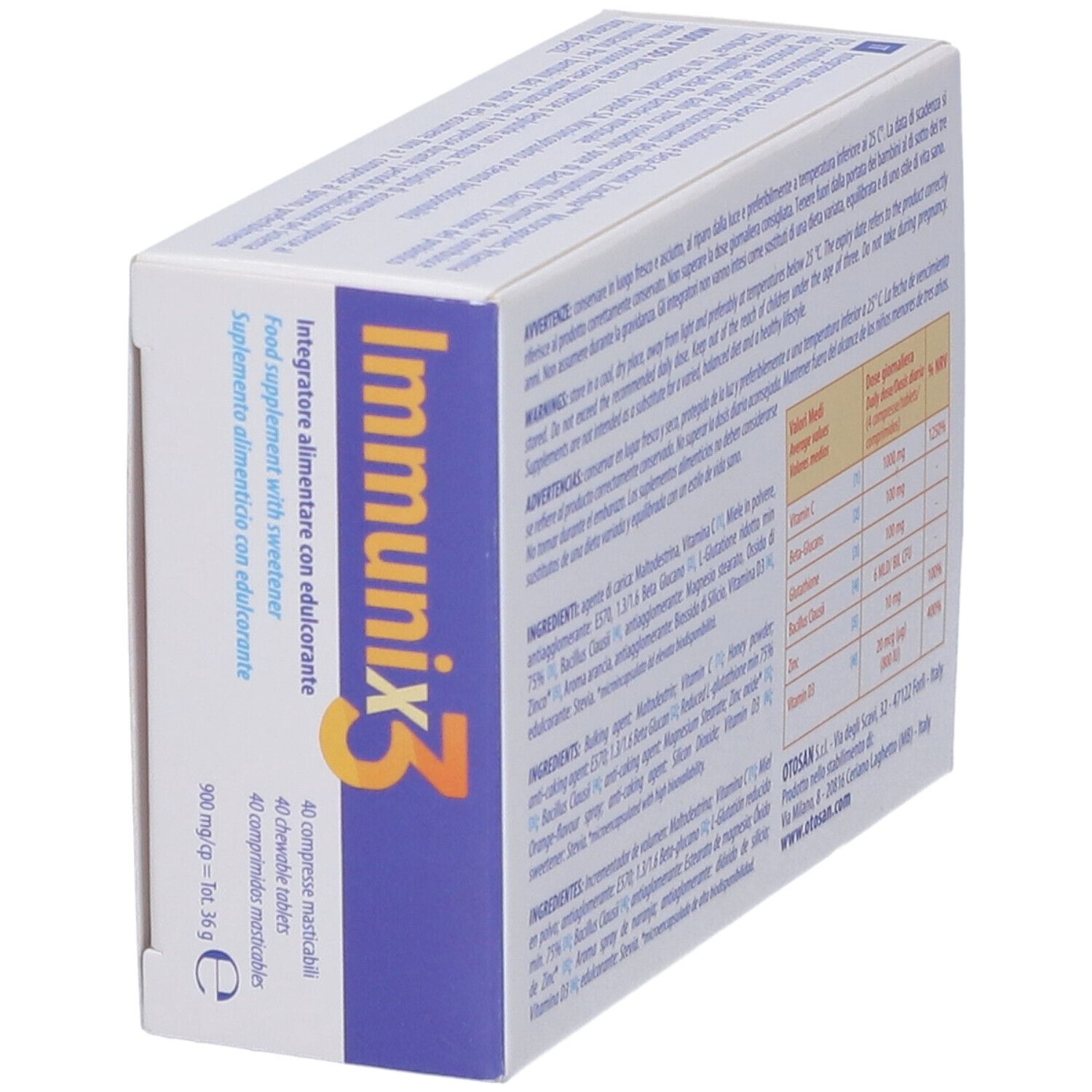 Immunix3 Otosan 40 Compresse Masticabili