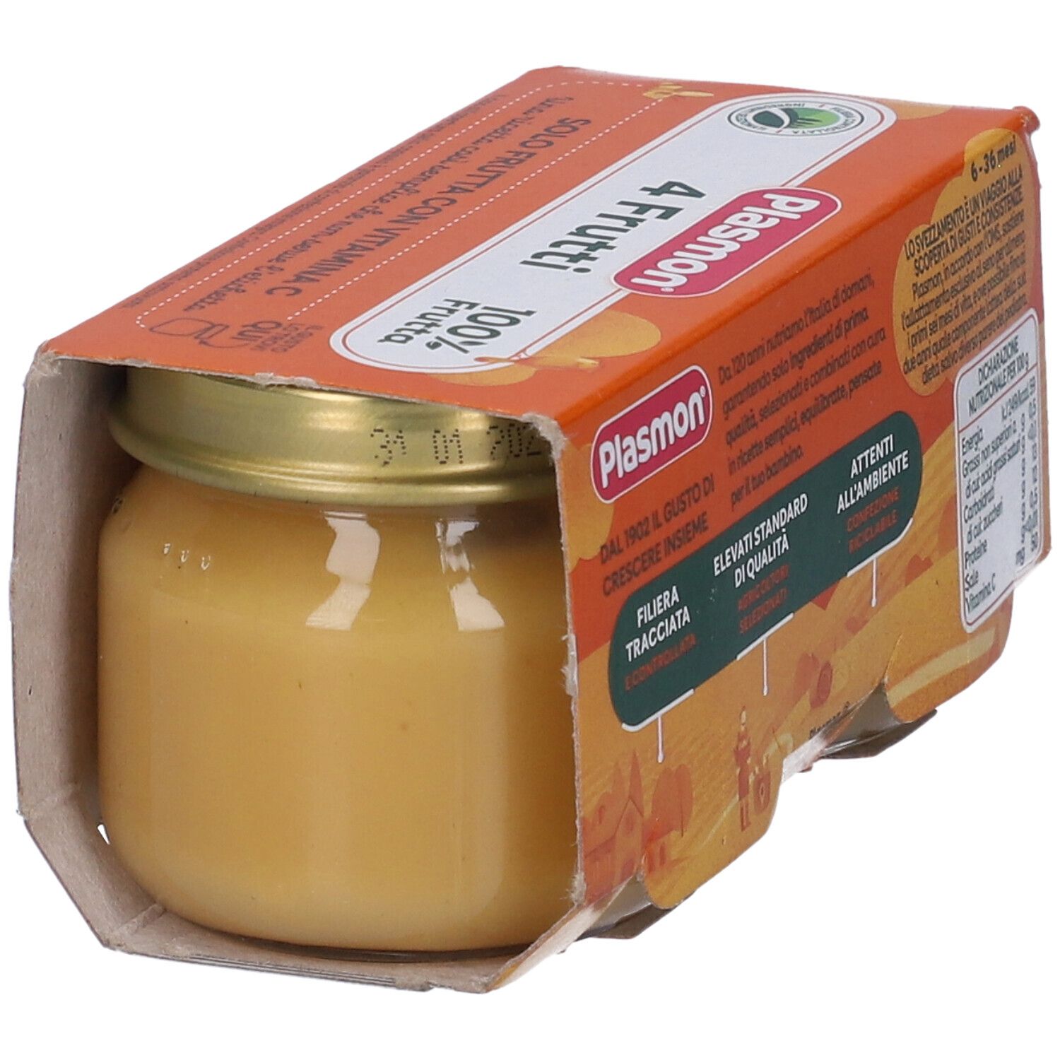 Plasmon Omogenizzato 4 Frutti 100% Naturale
