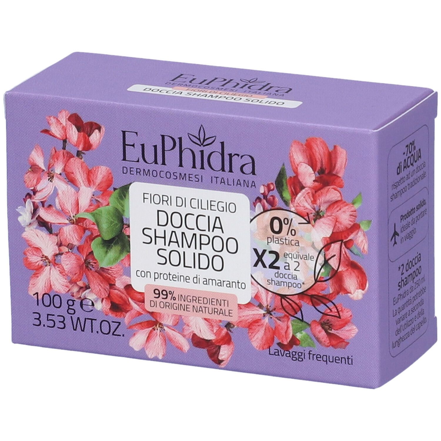 Euphidra Doccia Shampoo Solido Fiori di Ciliegio