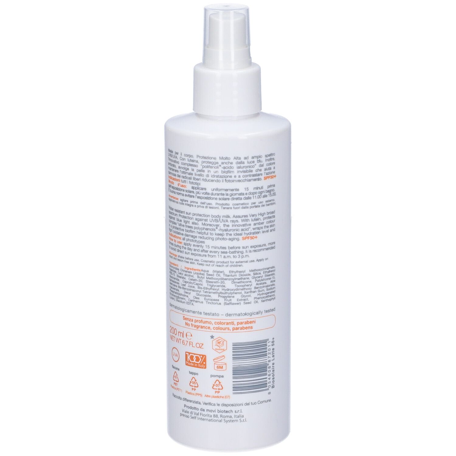 Biosolaire Latte 50+ Protezione Molto Alta 200 Ml