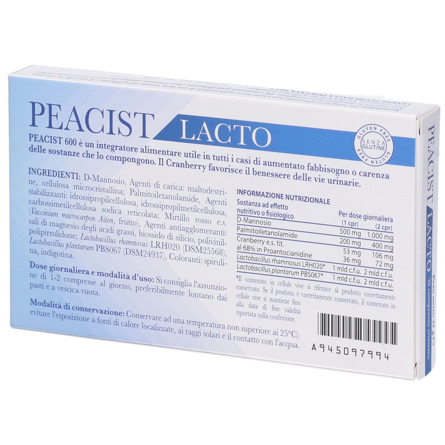Peacist Lacto 20 Compresse