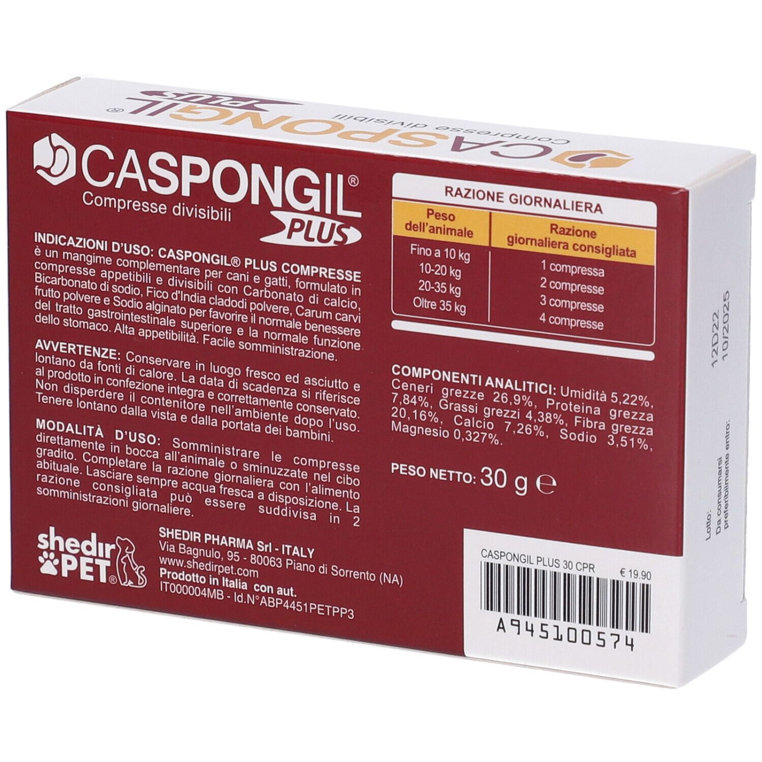 Caspongil Plus 30 Compresse