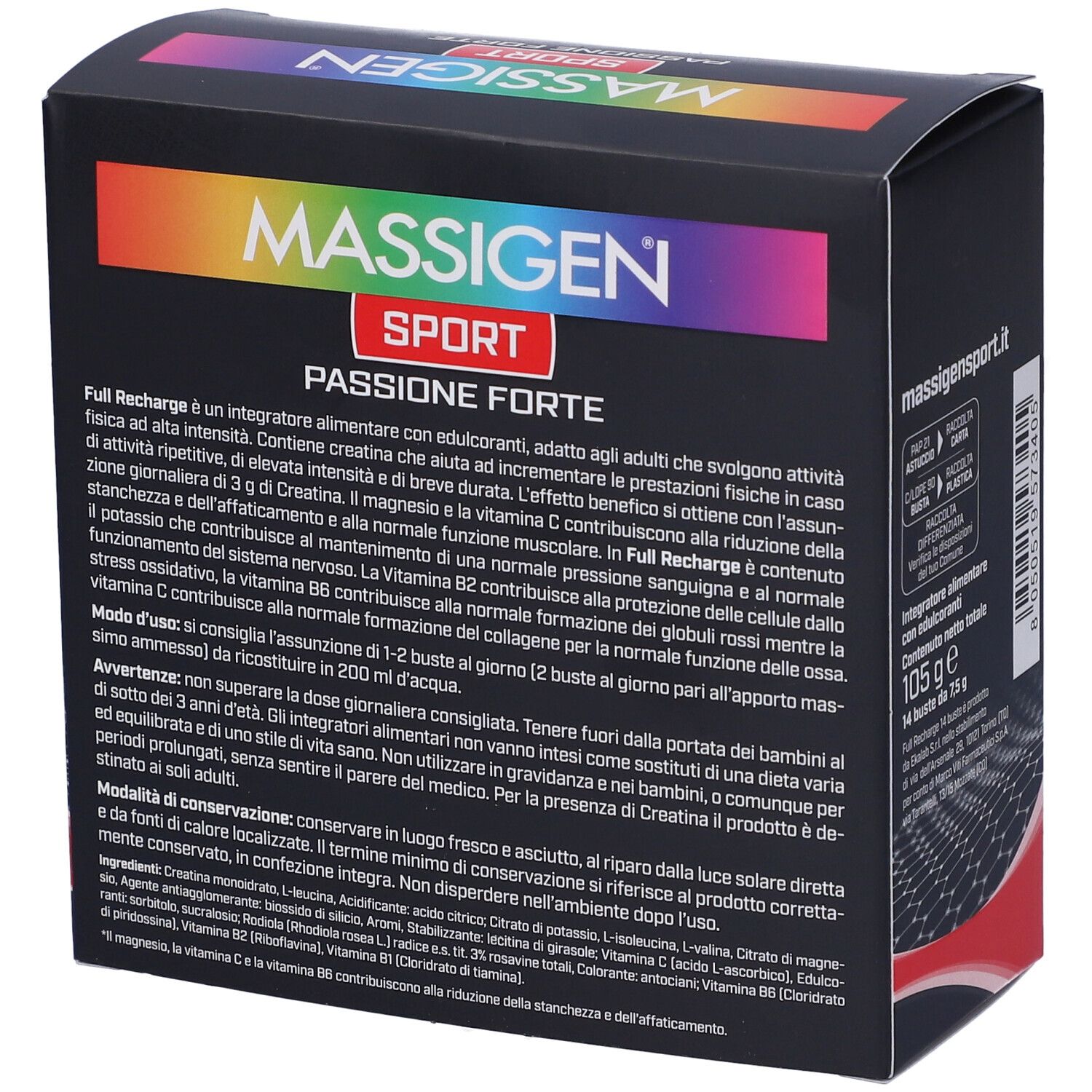 MASSIGEN Sport Full Recharge Bustine Gusto Frutti di Bosco