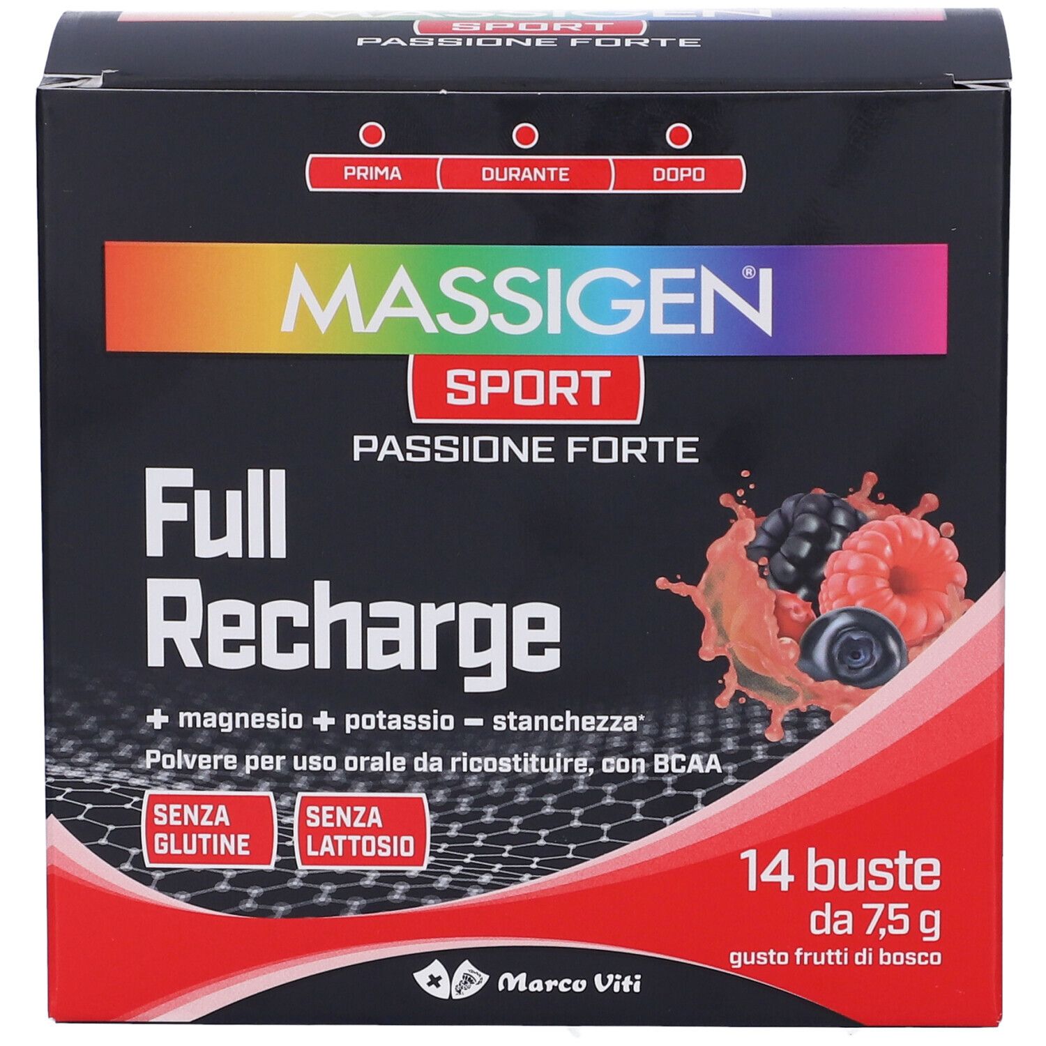 MASSIGEN Sport Full Recharge Bustine Gusto Frutti di Bosco