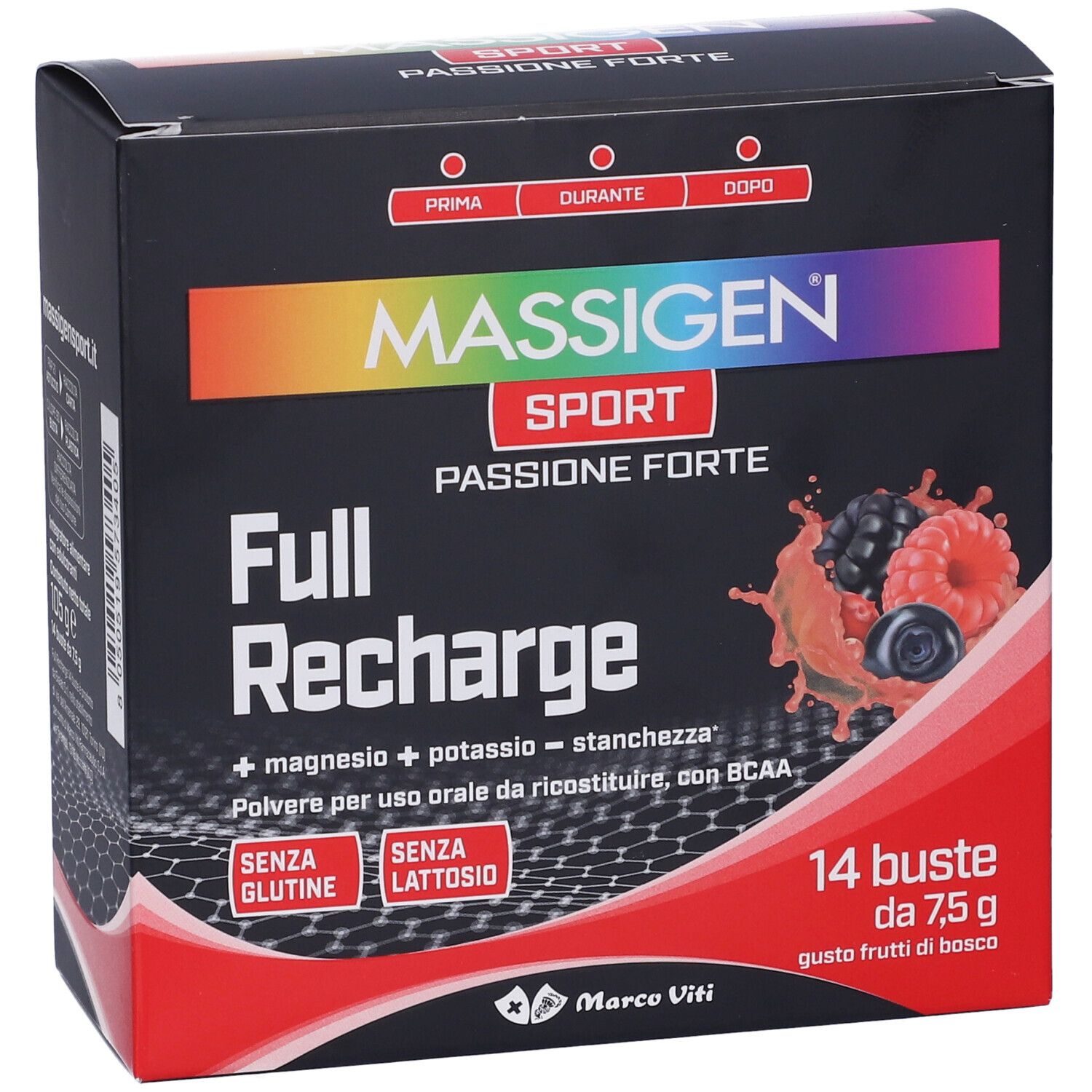 MASSIGEN Sport Full Recharge Bustine Gusto Frutti di Bosco