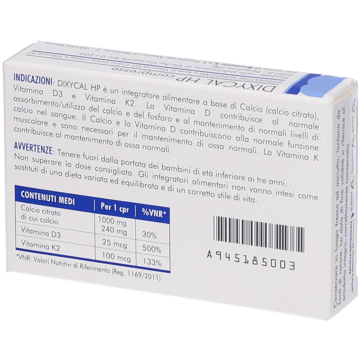Dixycal Hp 30 Compresse