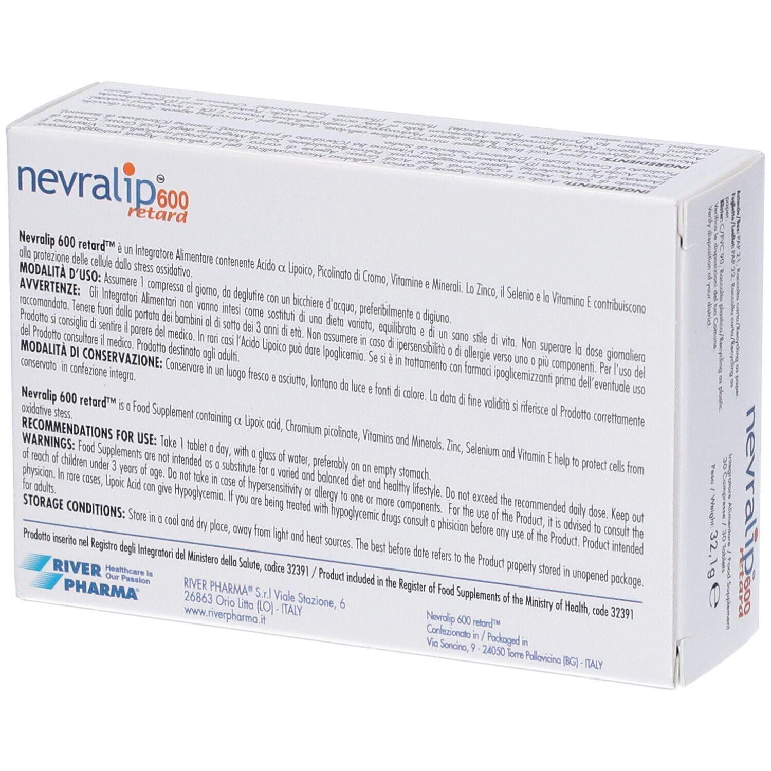 Nevralip 600 Retard 30 Compresse