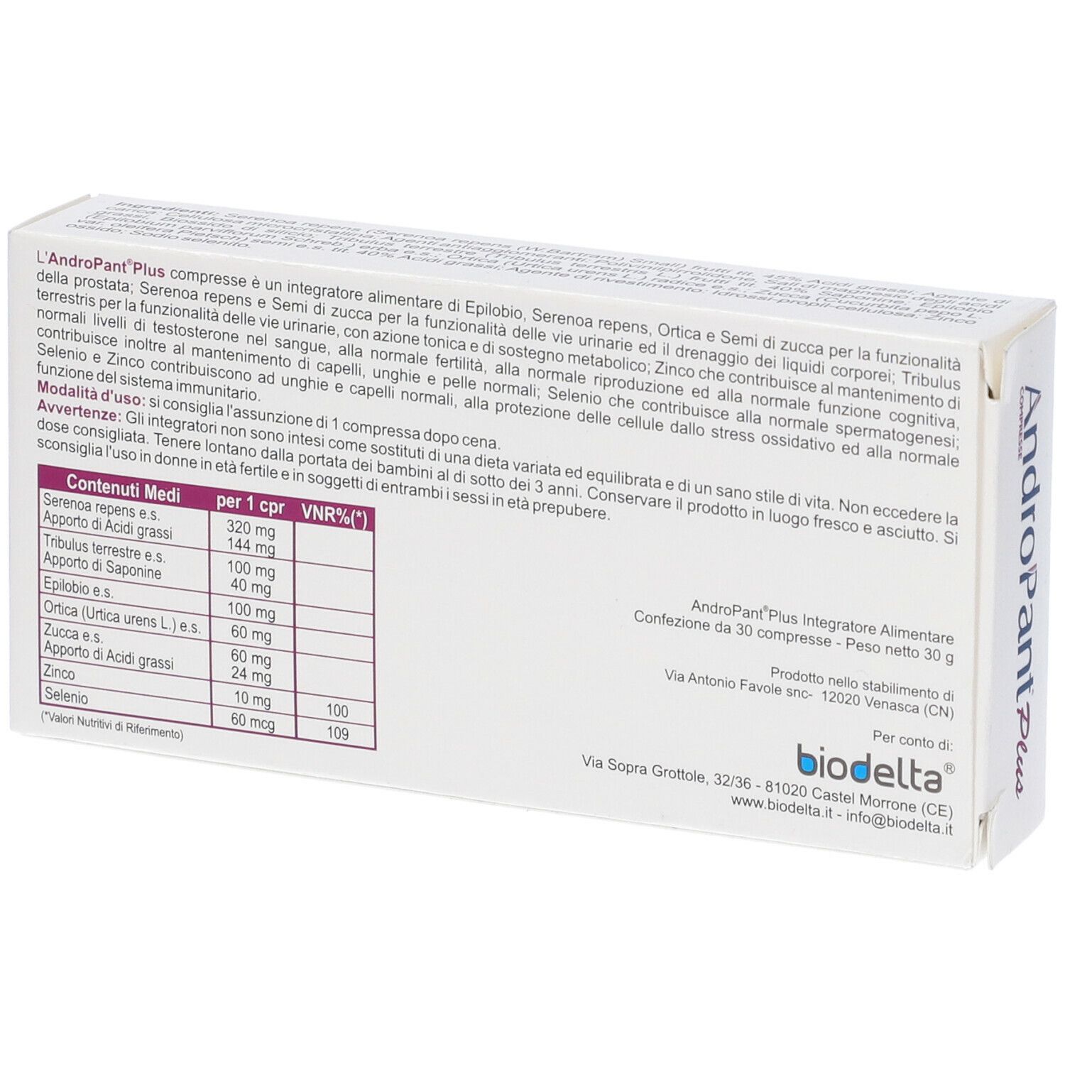 Biodelta Andropant Plus Compresse