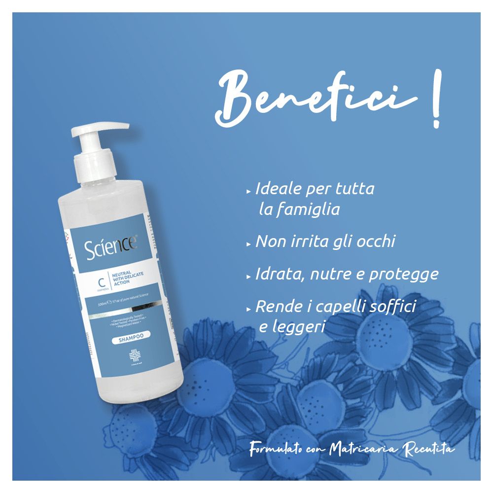Science Hair Care Shampoo Neutro ad Azione Delicata 500ml