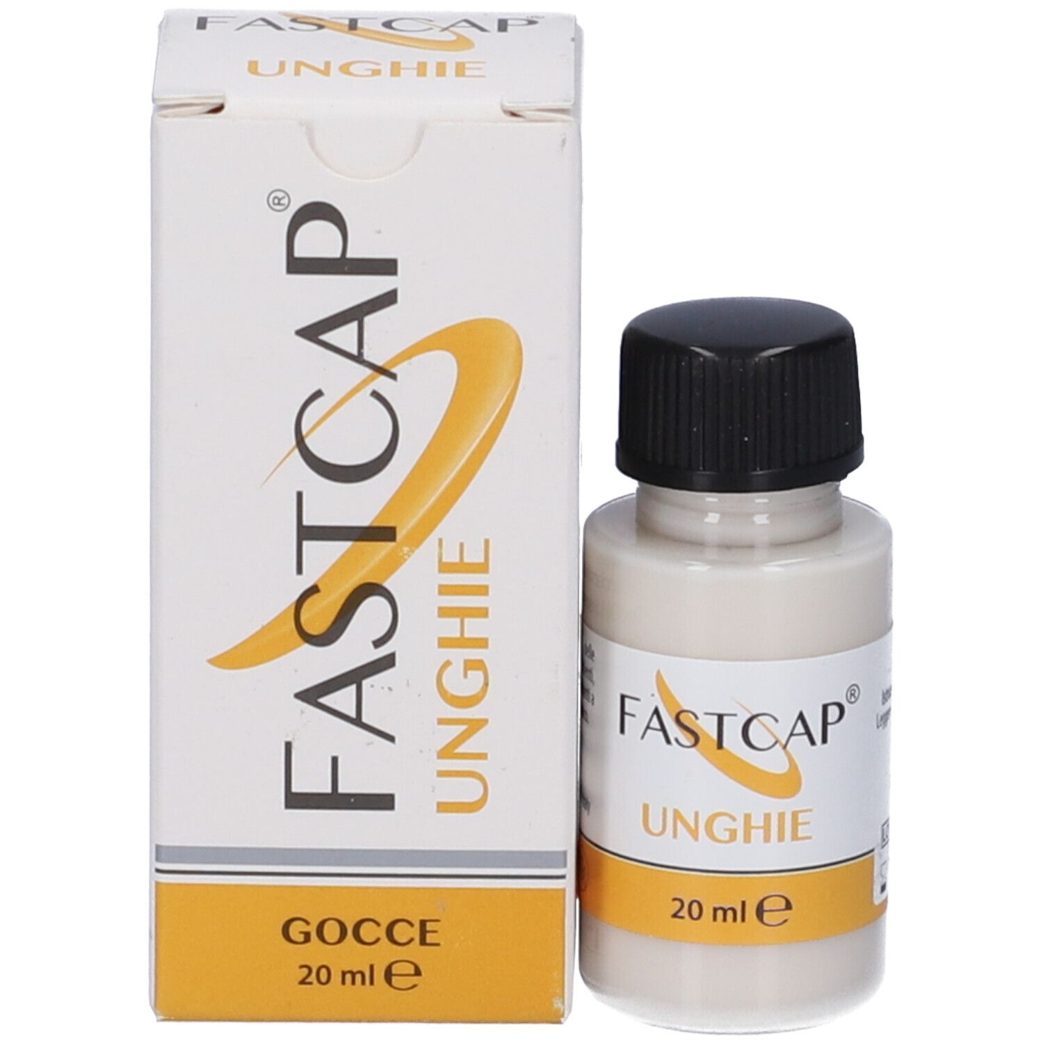 Flacone e scatola. Scatola con nome prodotto e indicazione volume.