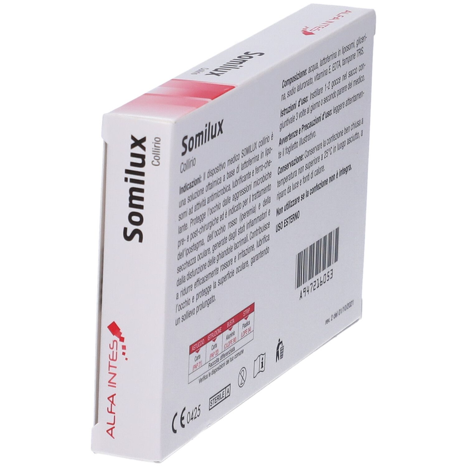 Somilux Collirio 10 Applicatori Sterili Monodose Da 0,5 Ml