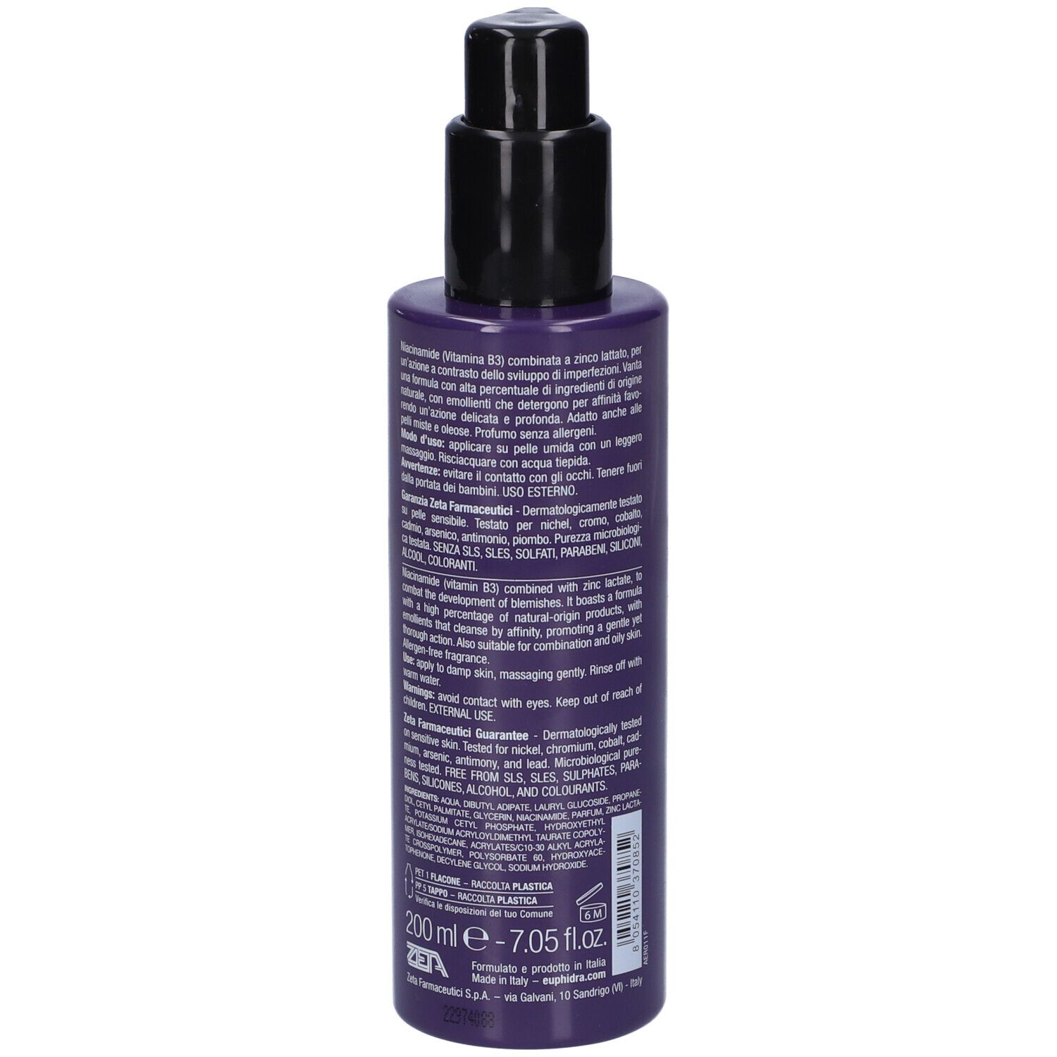 Euphidra Ultralight Detergente Niacinamide 200 Ml
