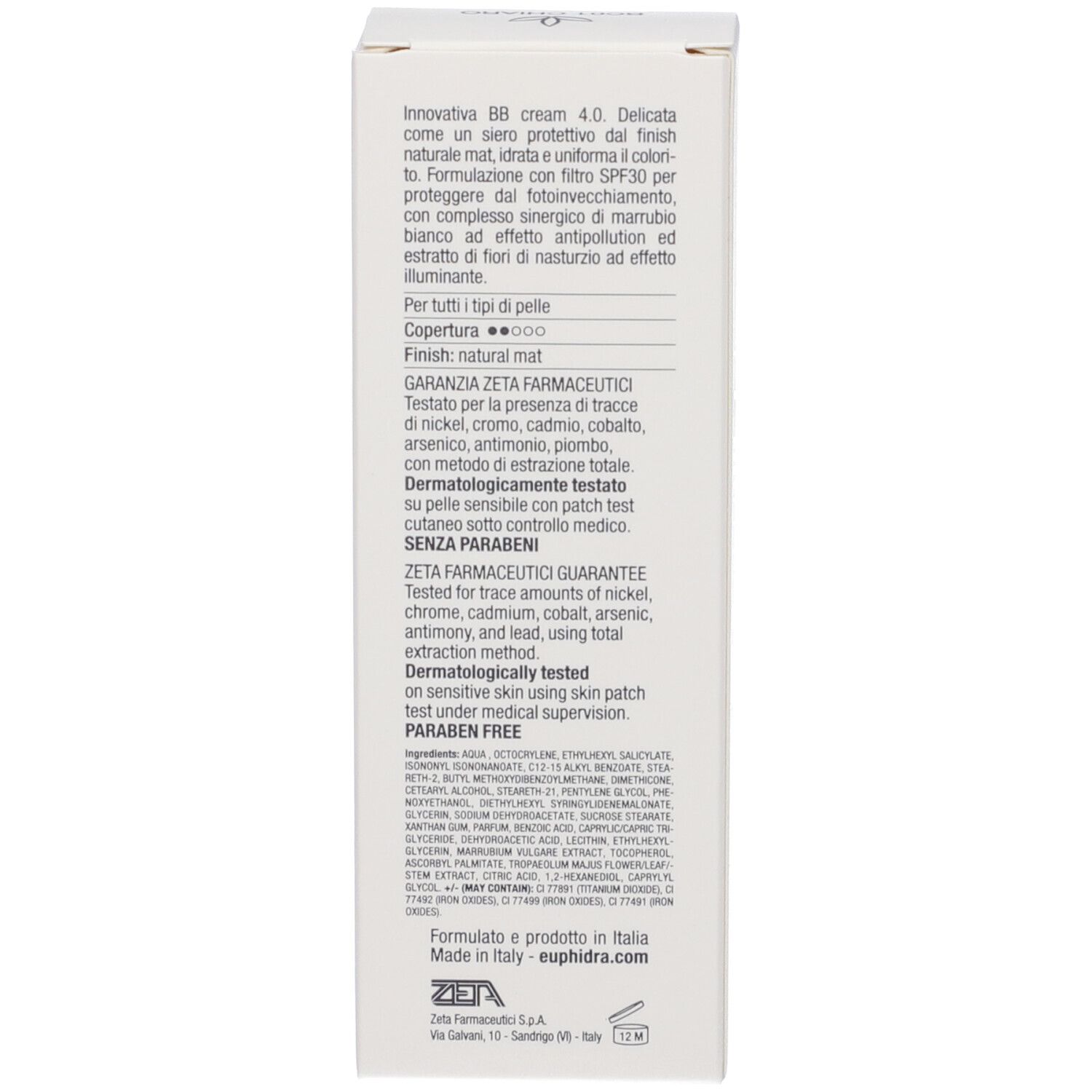 EuPhidra BB Cream SPF 30 Tonalitá BC01 Chiaro