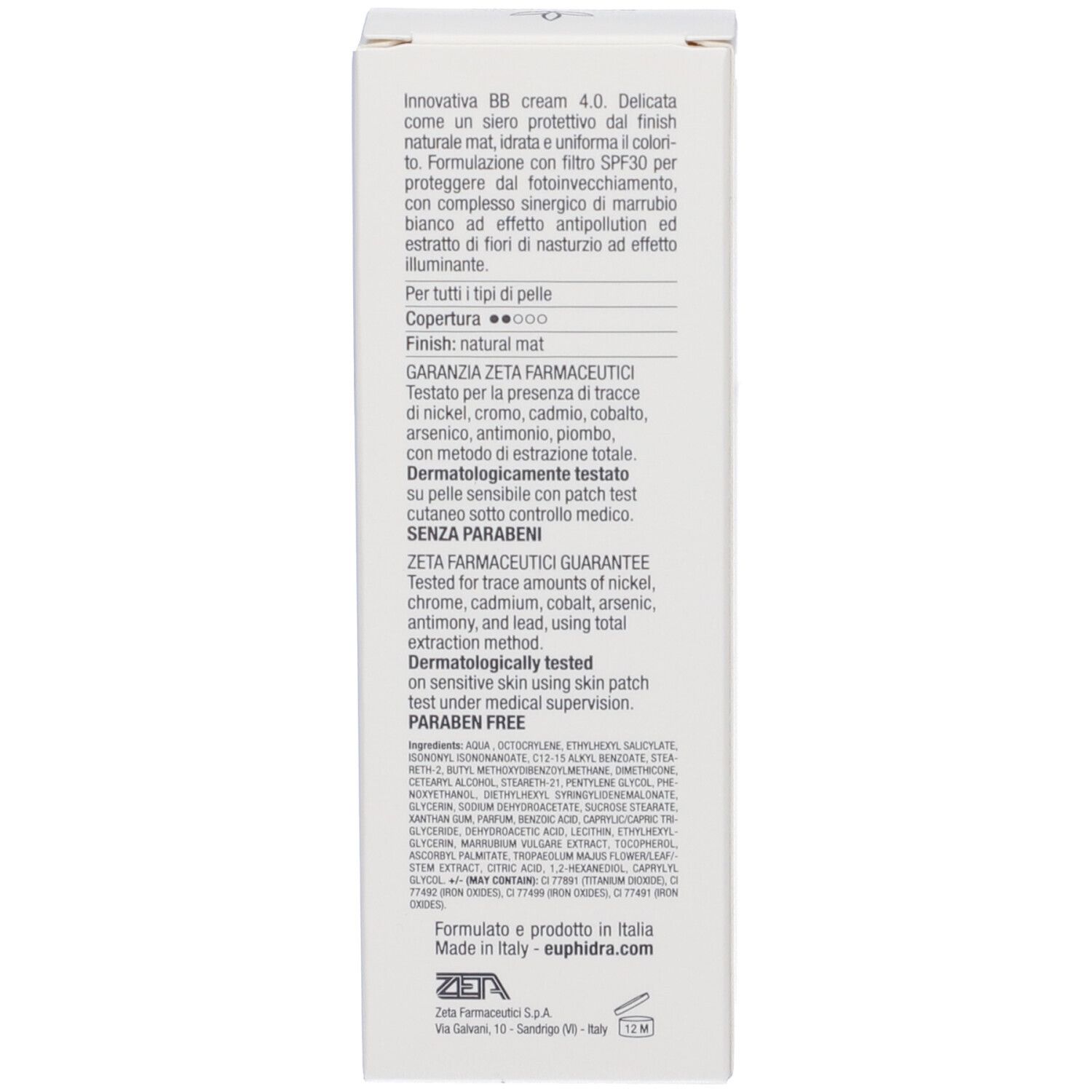 EuPhidra BB Cream 4.0 SPF30 Tonalitá BC02 Medio
