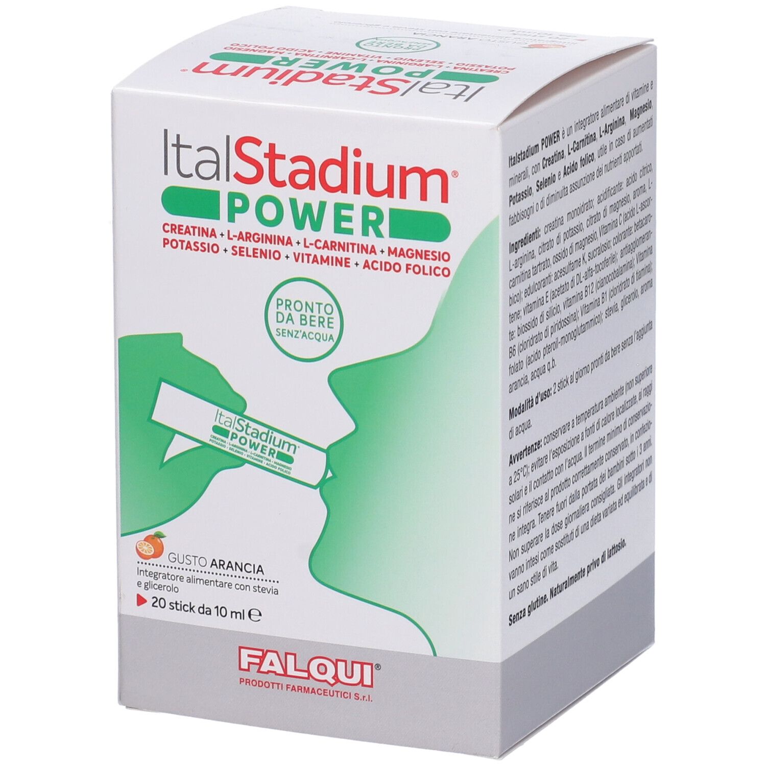 Falqui ItalStadium Power Stick Orali Gusto Arancia