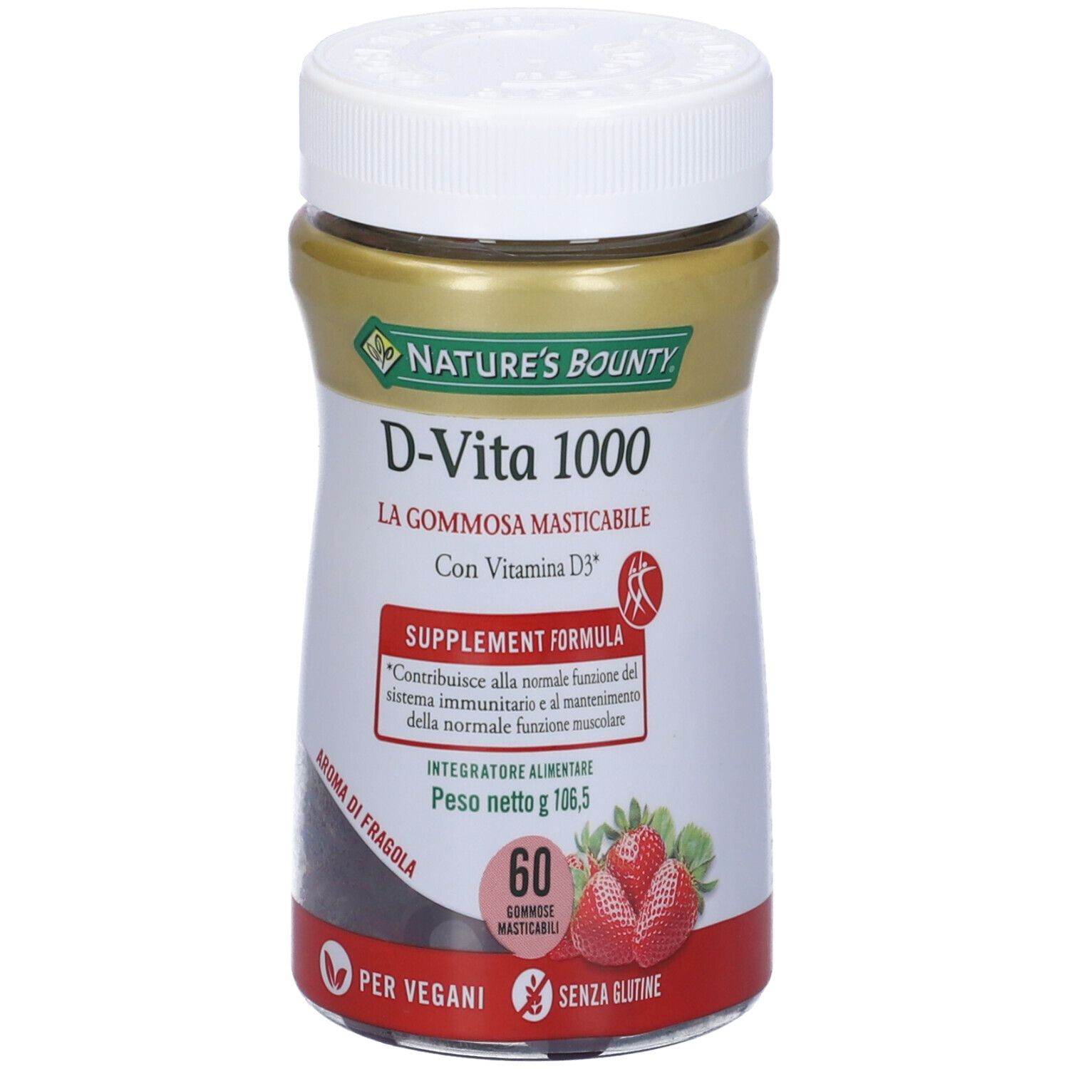 Nature's Bounty D-Vita 1000 - Gommose Masticabili Aroma Fragola