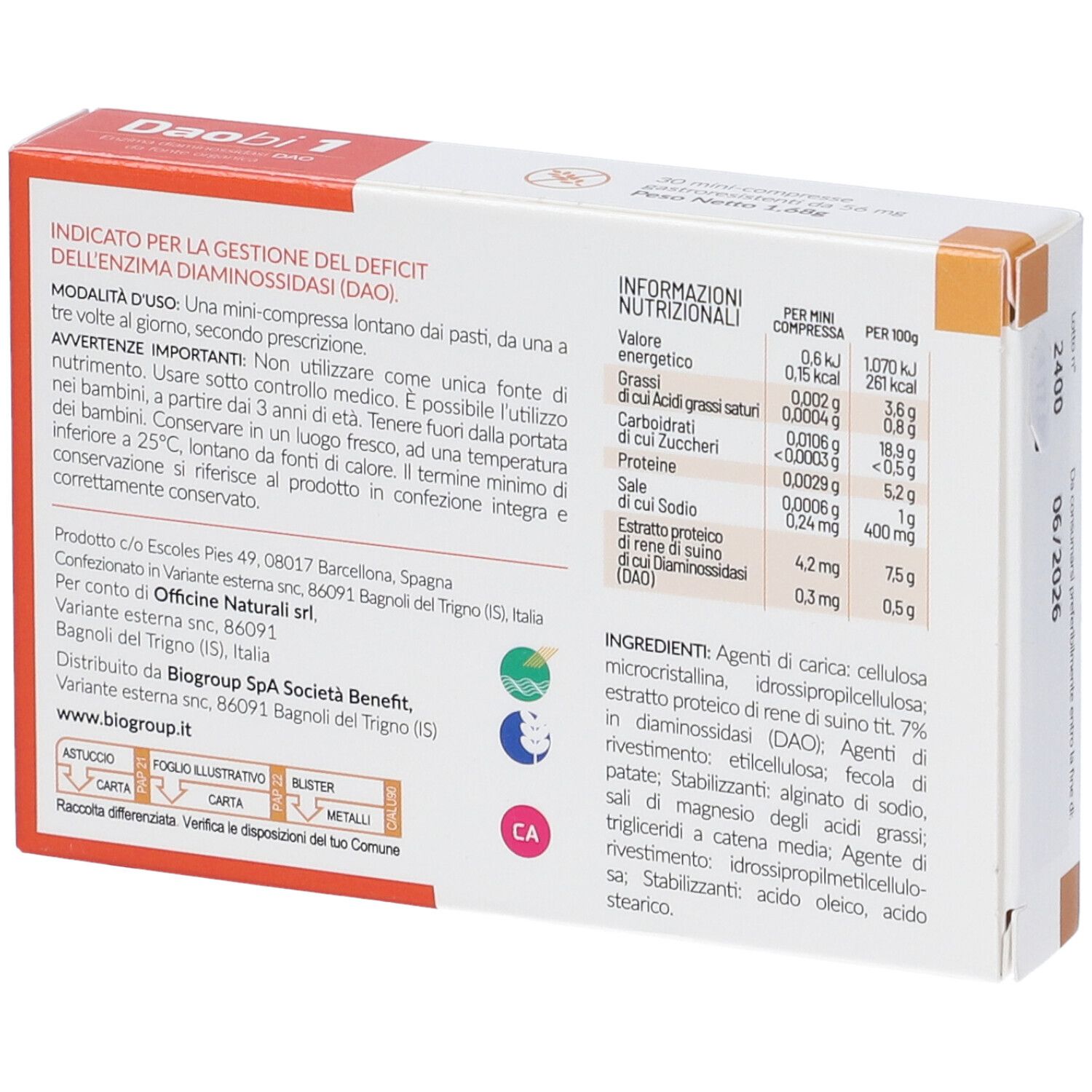 Daobi 1 30 Compresse Gastroresistenti