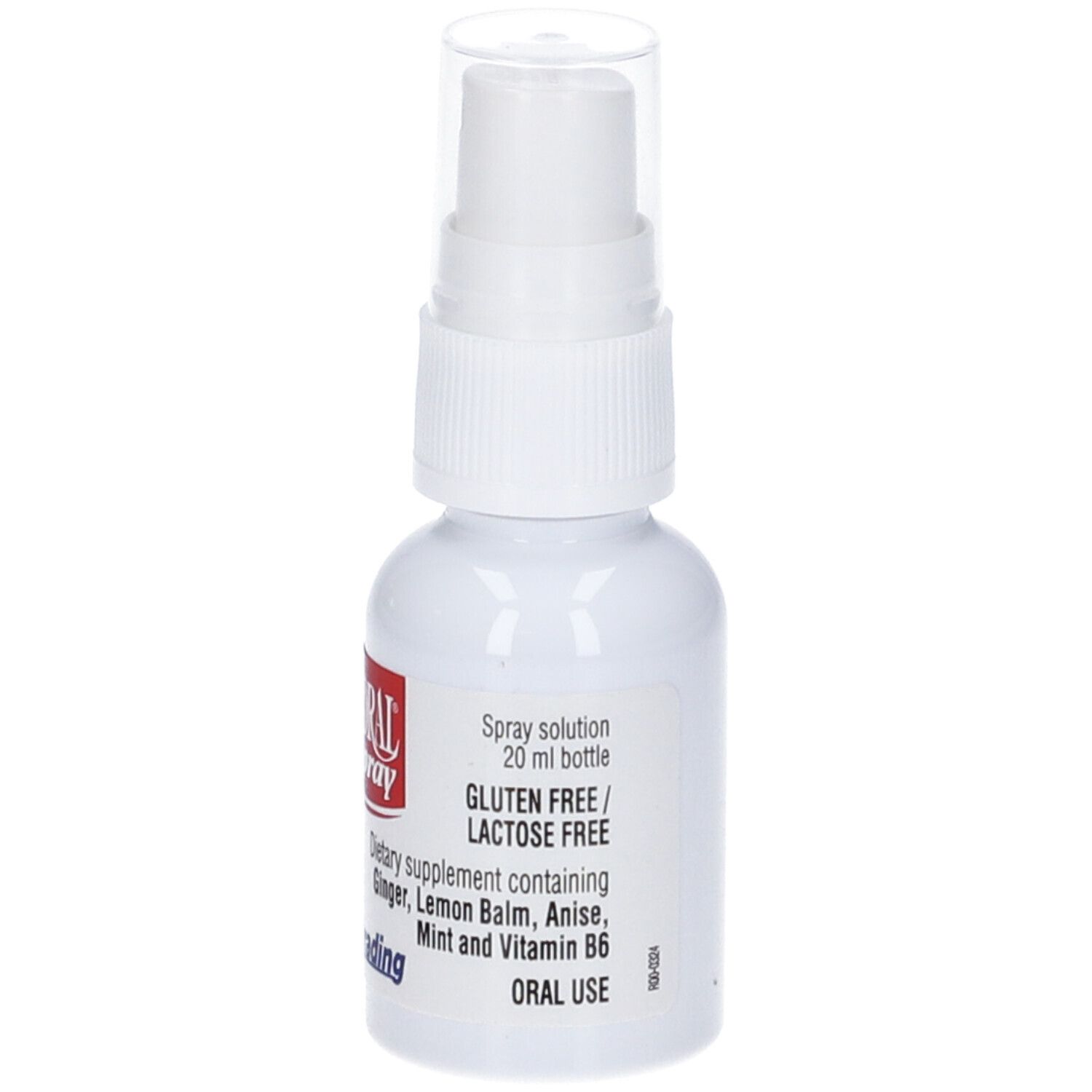 Flacone spray bianco con etichetta rossa. Contiene Chetodral Spray. Senza glutine/senza lattosio. Per uso orale.