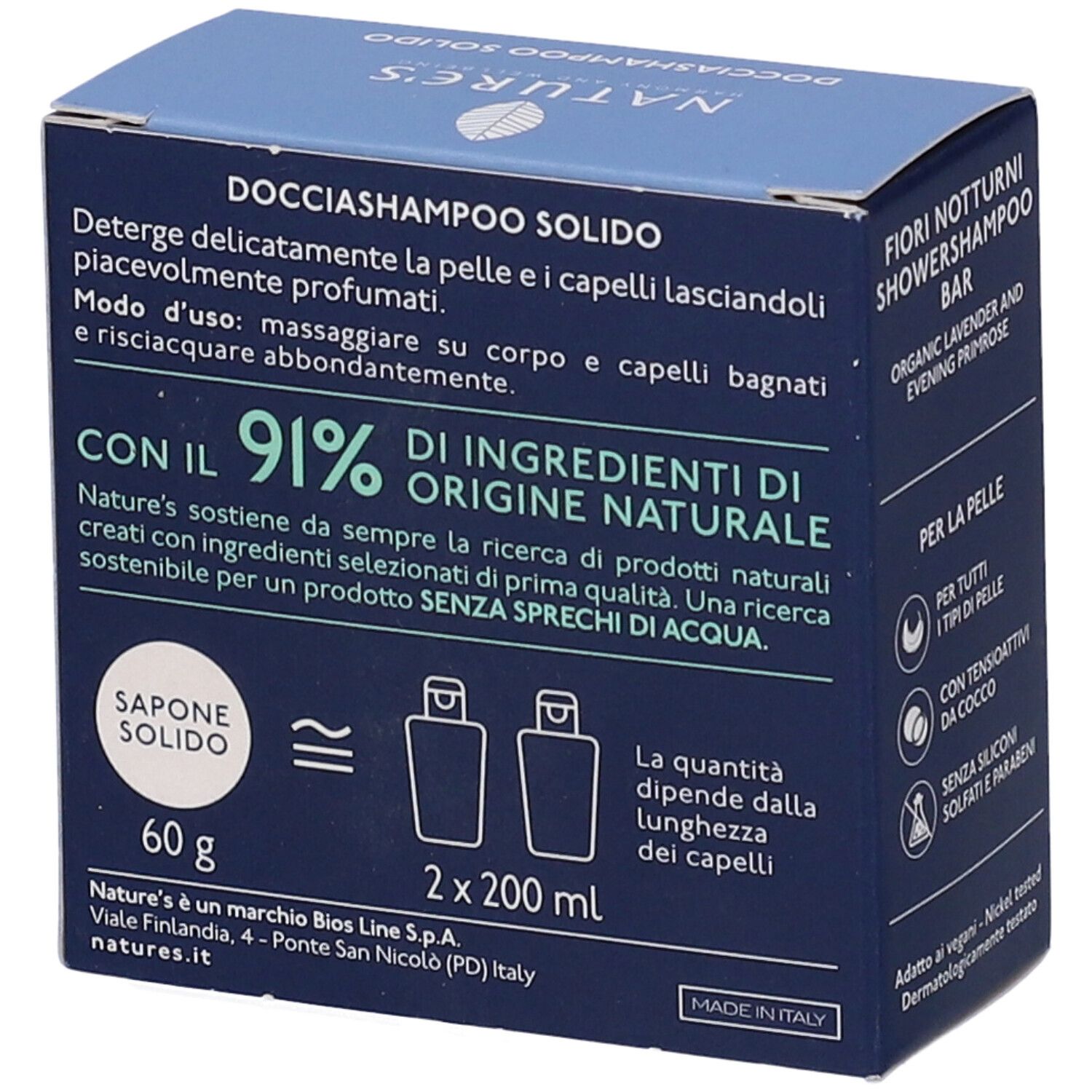 Nature'S Fiori Notturni Shampoo Solido 60 G Edizione Limitata