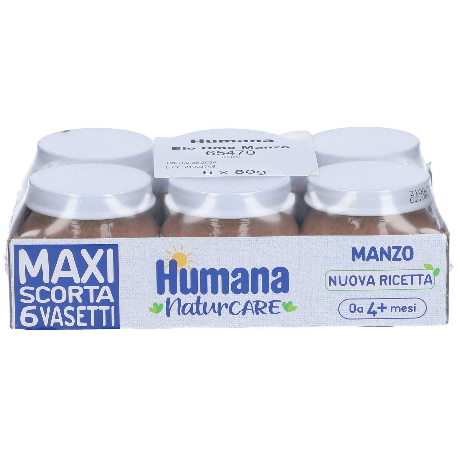 Humana Omogeneizzato Manzo Bio 6 Vasetti 6x80 g