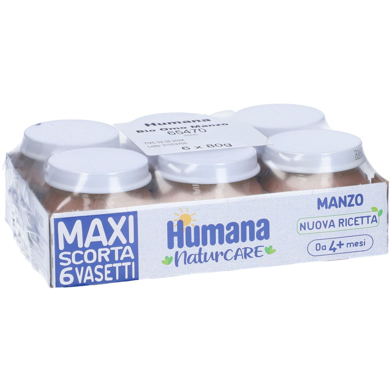 Humana Omogeneizzato Manzo Bio 6 Vasetti 6x80 g