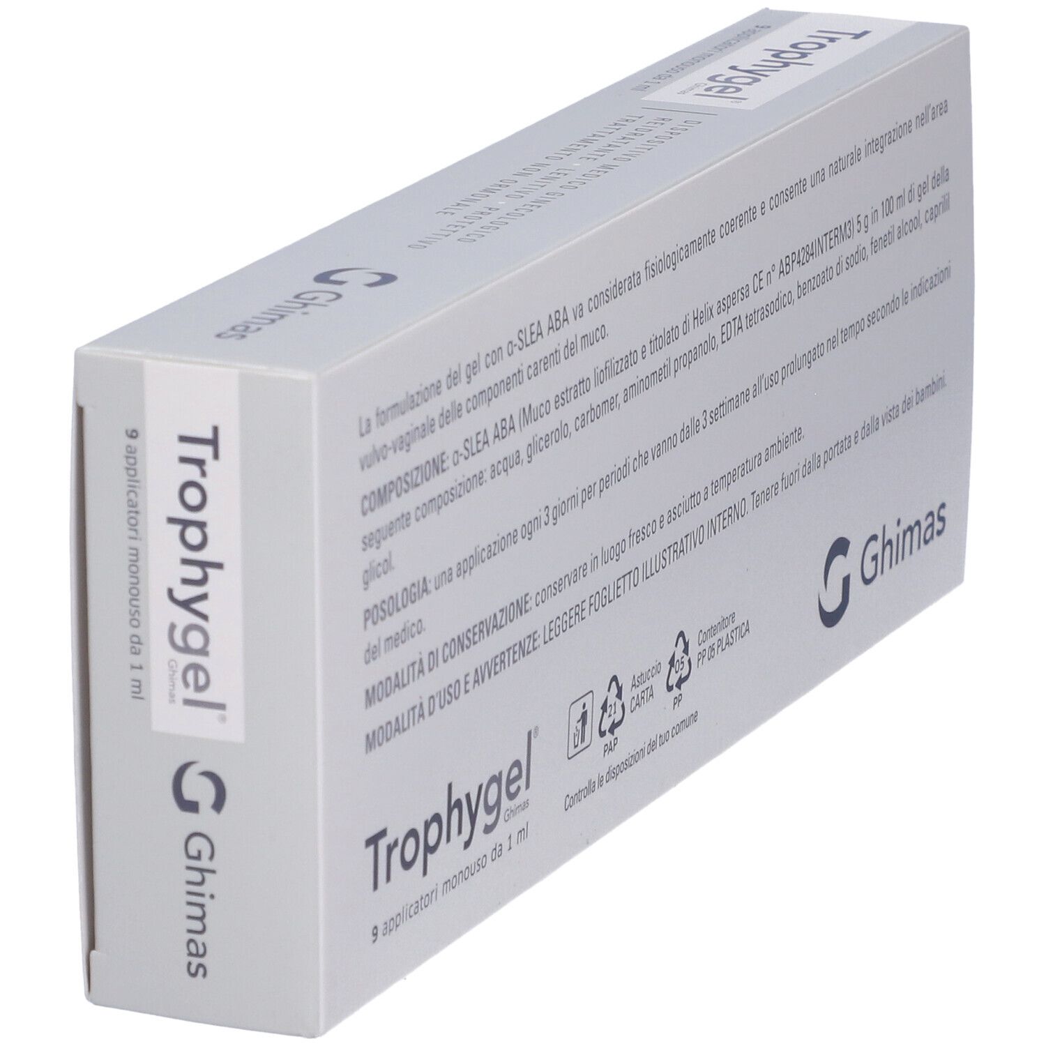 Gel Vaginale Mucomimetico Trophygel Ghimas 9 Applicatori Monouso Da 1 Ml