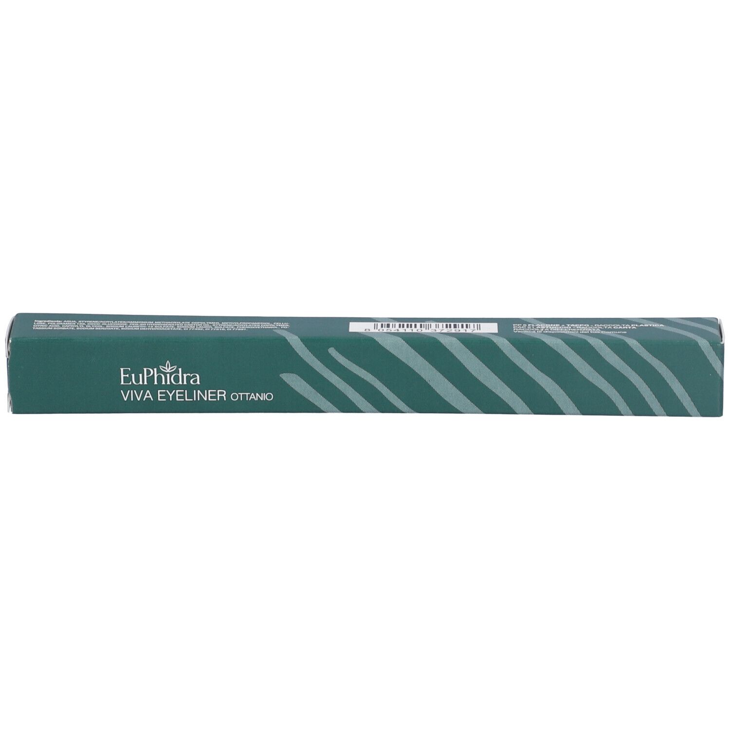 Confezione verde con nome del prodotto e motivo a onde. Contiene Eyeliner Ottanio.