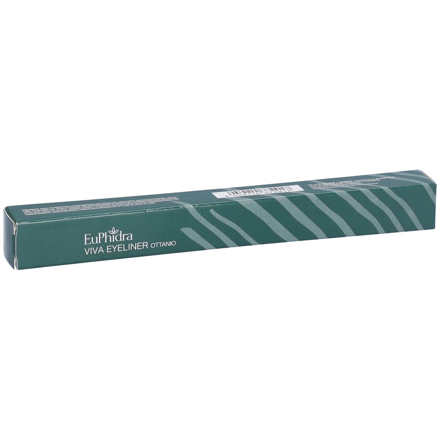Confezione verde con nome del prodotto e motivo a onde. Contiene Eyeliner Ottanio.