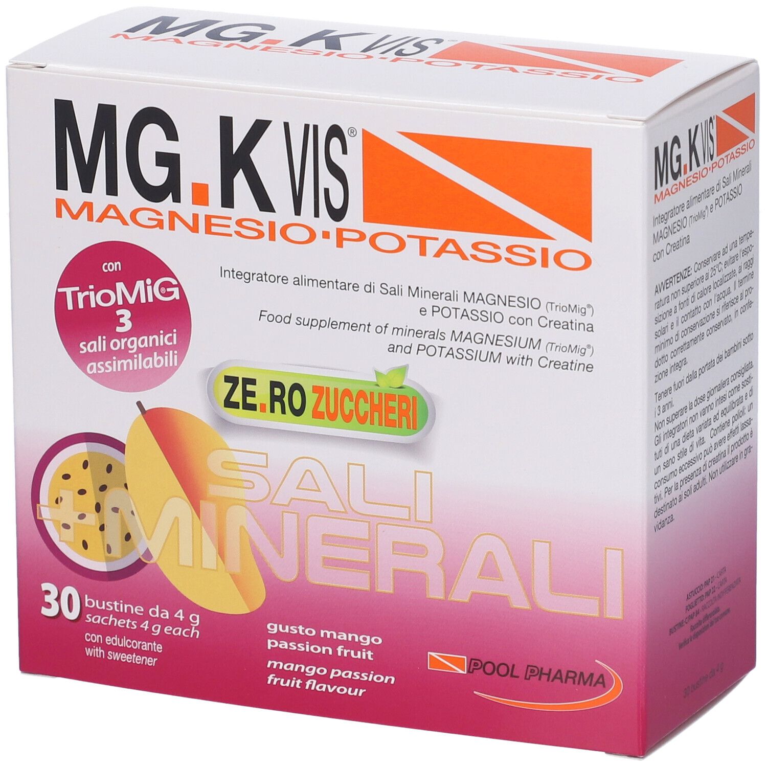 MG.K VIS Magnesio e Potassio 30 Bustine Gusto Mango e Passion Fruit