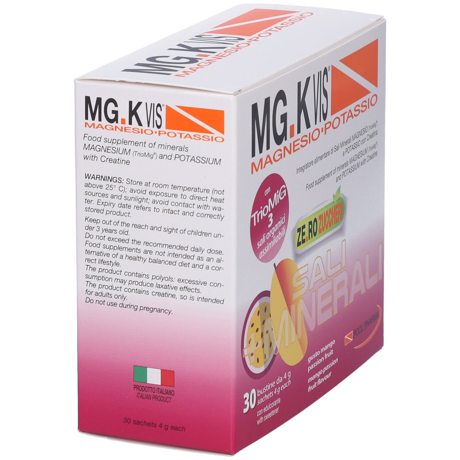 MG.K VIS Magnesio e Potassio 30 Bustine Gusto Mango e Passion Fruit
