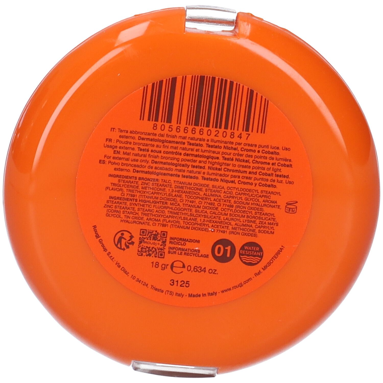 ROUGJ+ Terra Abbronzante Water Resistant SPF15 Sun Effect Tonalità 01