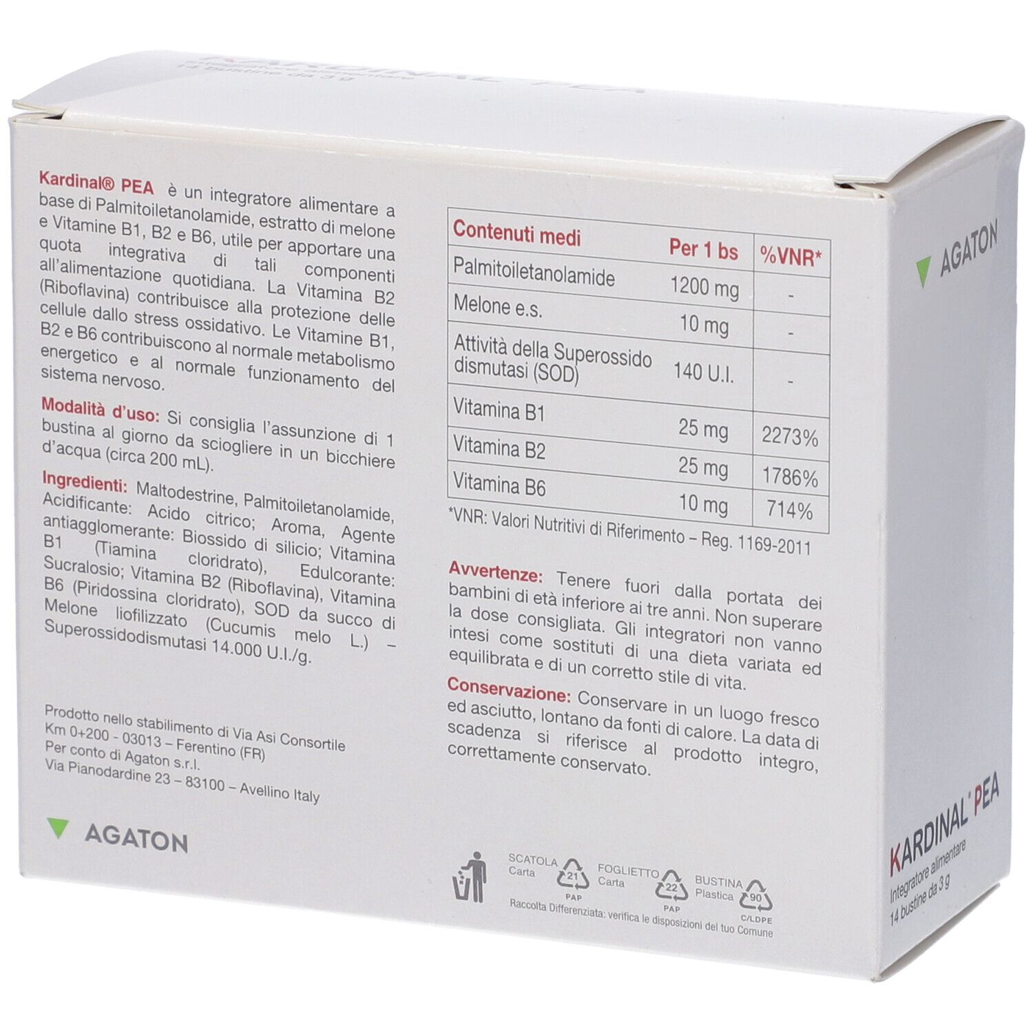 Kardinal Pea 14 Bustine