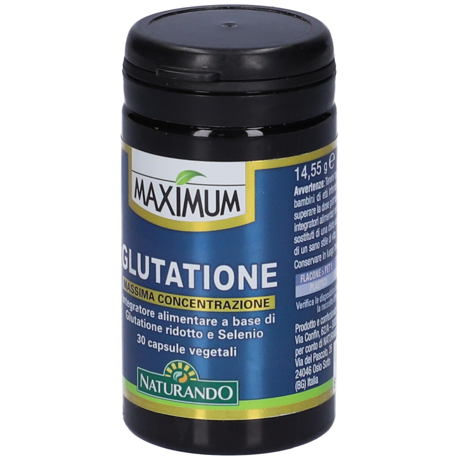 Barattolo nero con avvertenze e informazioni sullo smaltimento. Contiene informazioni.