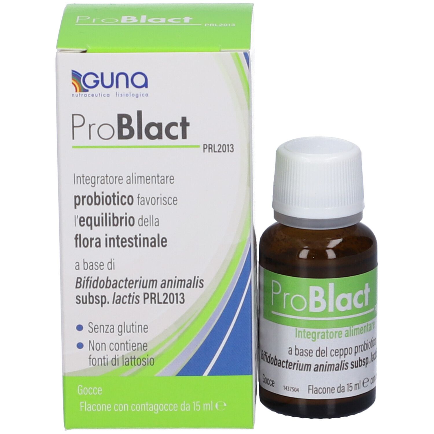 Flacone di vetro marrone e scatola. Scatola con nome del prodotto e informazioni. Gocce.