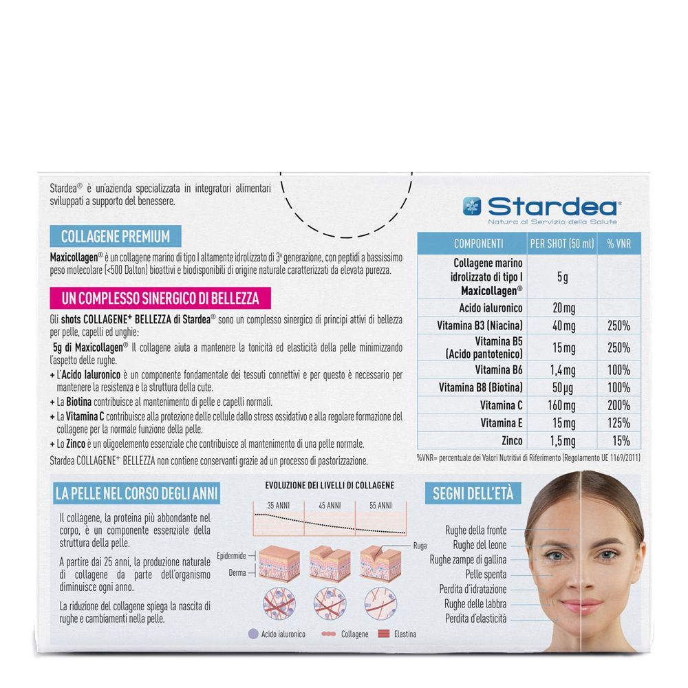 Stardea Collagene + Bellezza Shot da Bere a Base di Collagene Marino Di Tipo 1 e Acido Ialuronico - risparmia il 10% con il codice: Stardea10